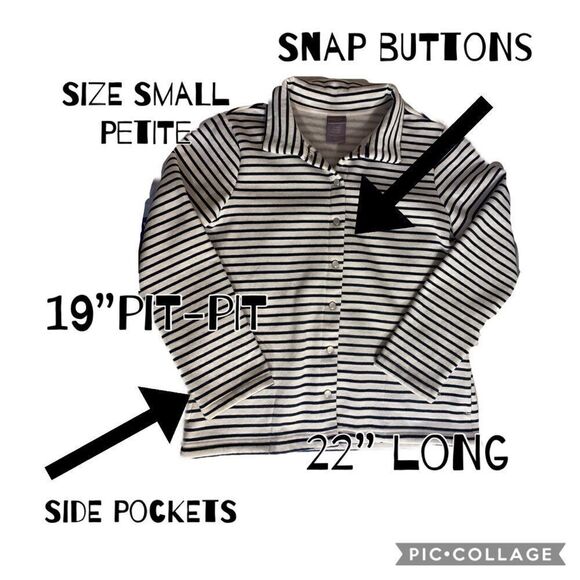 $5 add on item, snap button-up striped cardigan sweater - Picture 7 of 11